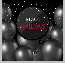 black friday banner grey balloons decoration