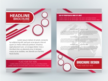 brochure template design with cirles and diagonal illustration