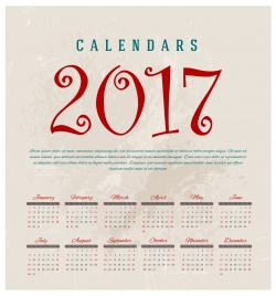 calendar 2017 templates