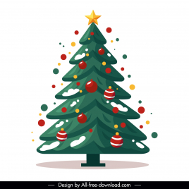christmas tree design element flat elegant classic