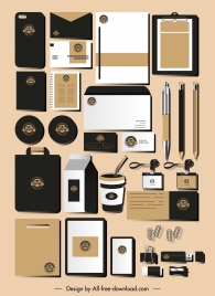 corporate brand identity sets elegant dark decor