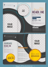corporate brochure templates modern checkered circles decor