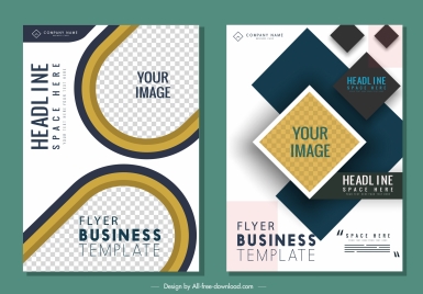 corporate flyer templates modern flat checkered decor