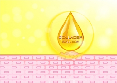 cosmetic advertising background yellow drop icon skin cell