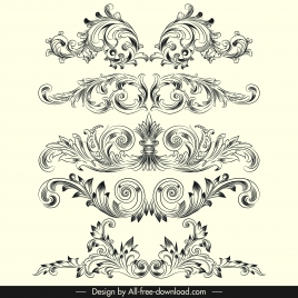 document decorative templates elegant classical european symmetric shapes