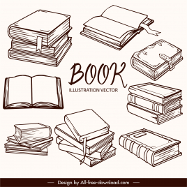education design elements classical 3d books sketch