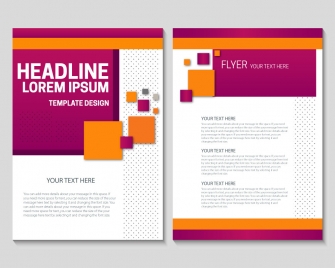 flyer template design with colorful geometric background