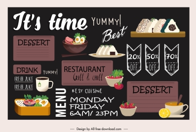 japanese restaurant menu template elegant dark food decor