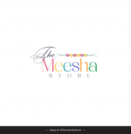 the meesha store logo elegant colorful design