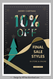 xmas sale poster dark 3d decor